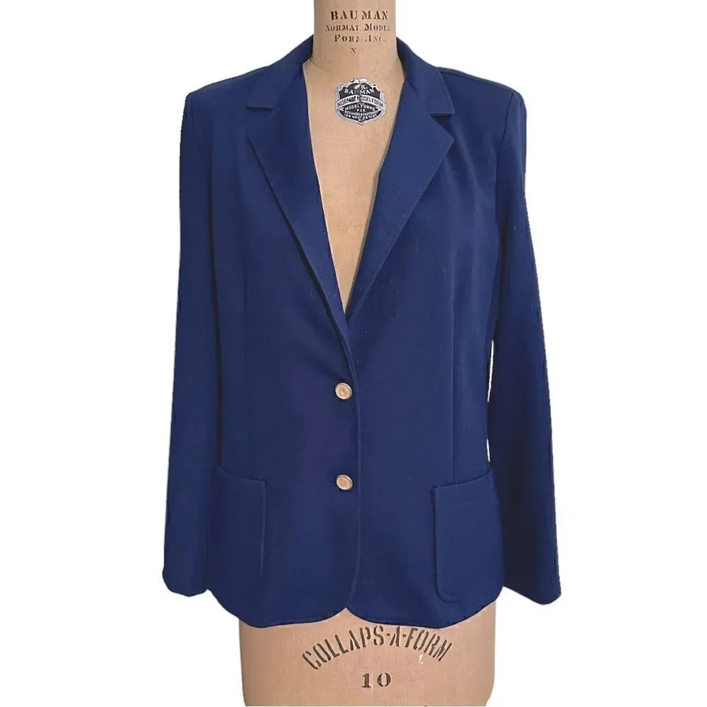 Vintage 80s Cape Cod Match Mates Blue Pants Suit - Picture 2 of 15